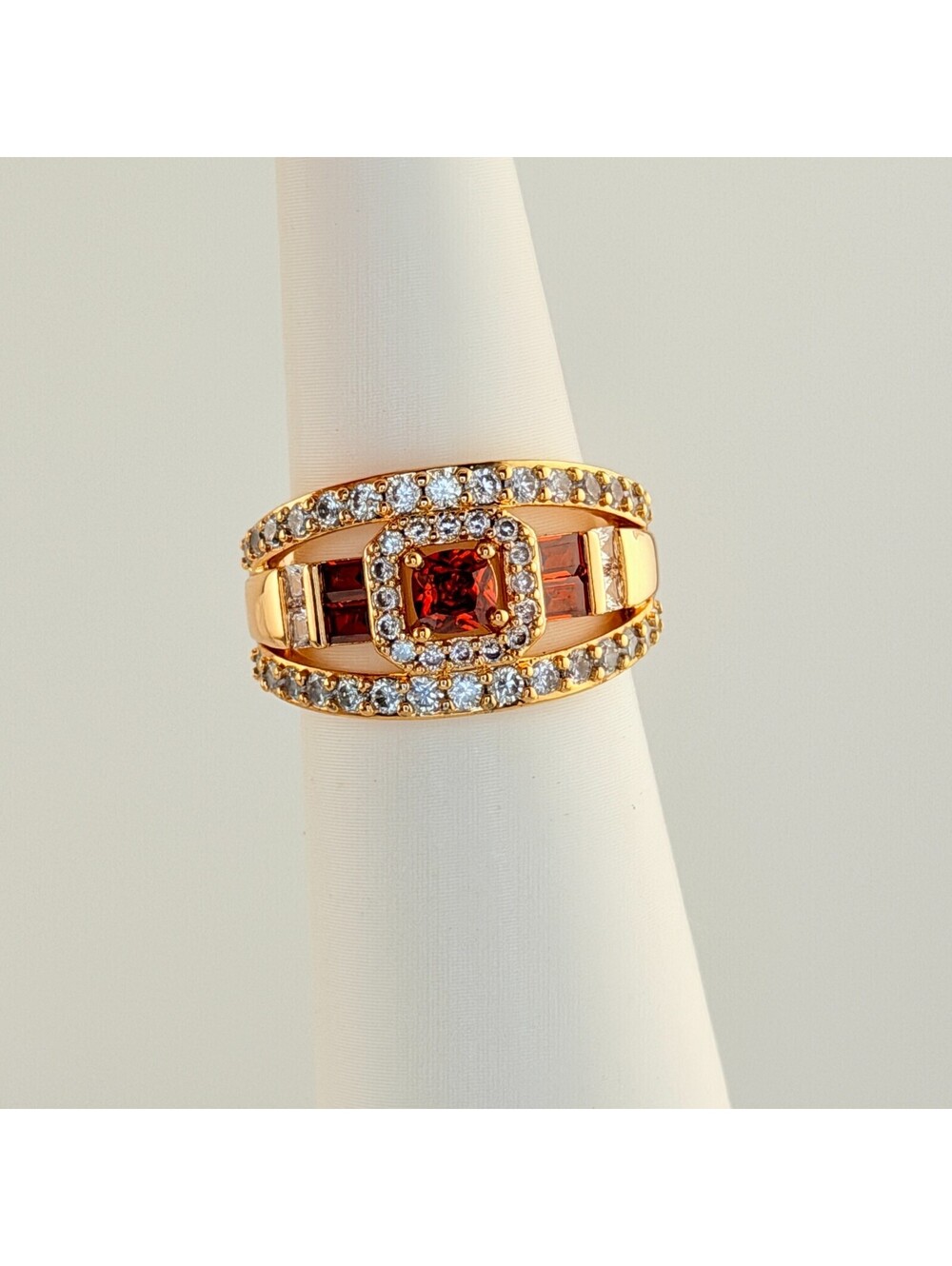 Bomb Party January Ring Sz 6 "It Was Meant To Be Yours" Garnet on Yellow Gold